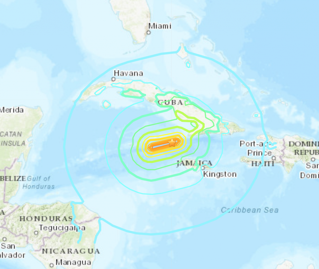 Noonsite Caribbean Powerful Earthquake Hits between Jamaica and Cuba