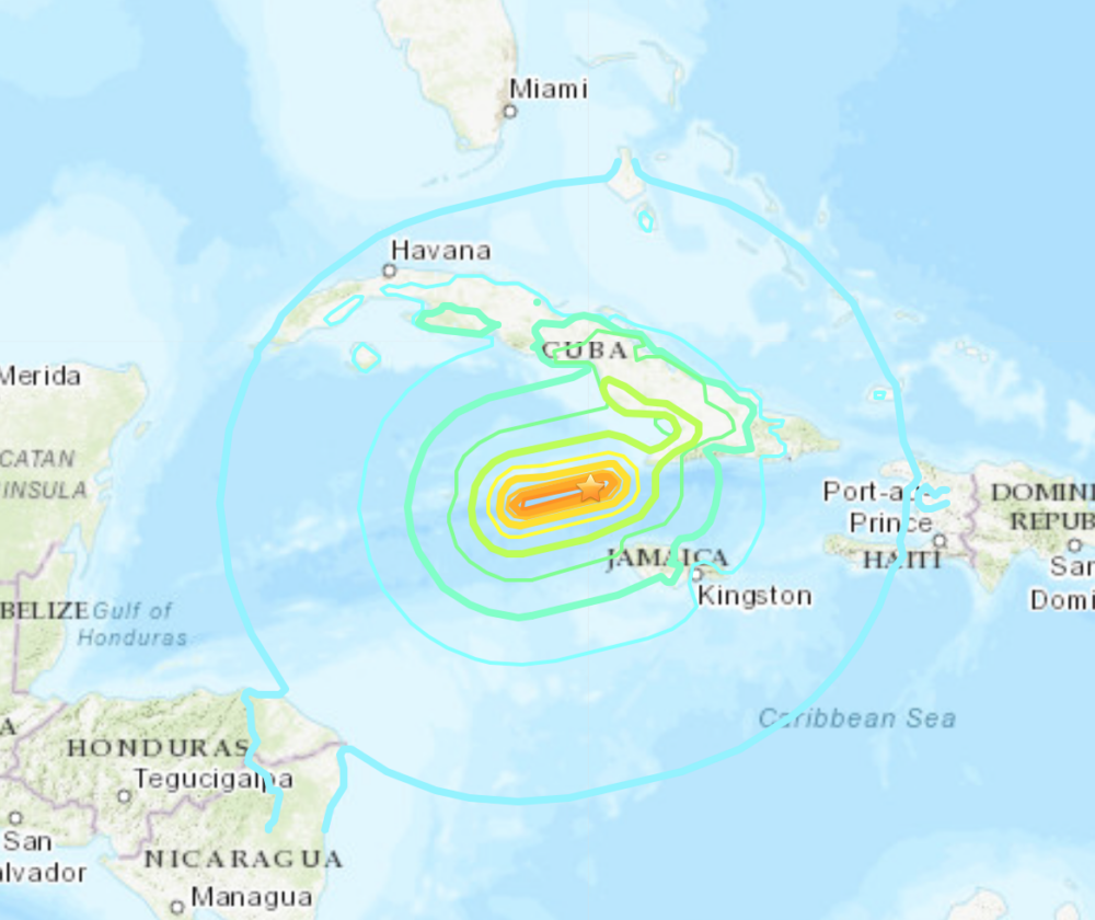 Noonsite Caribbean Powerful Earthquake Hits Between Jamaica And Cuba 0629